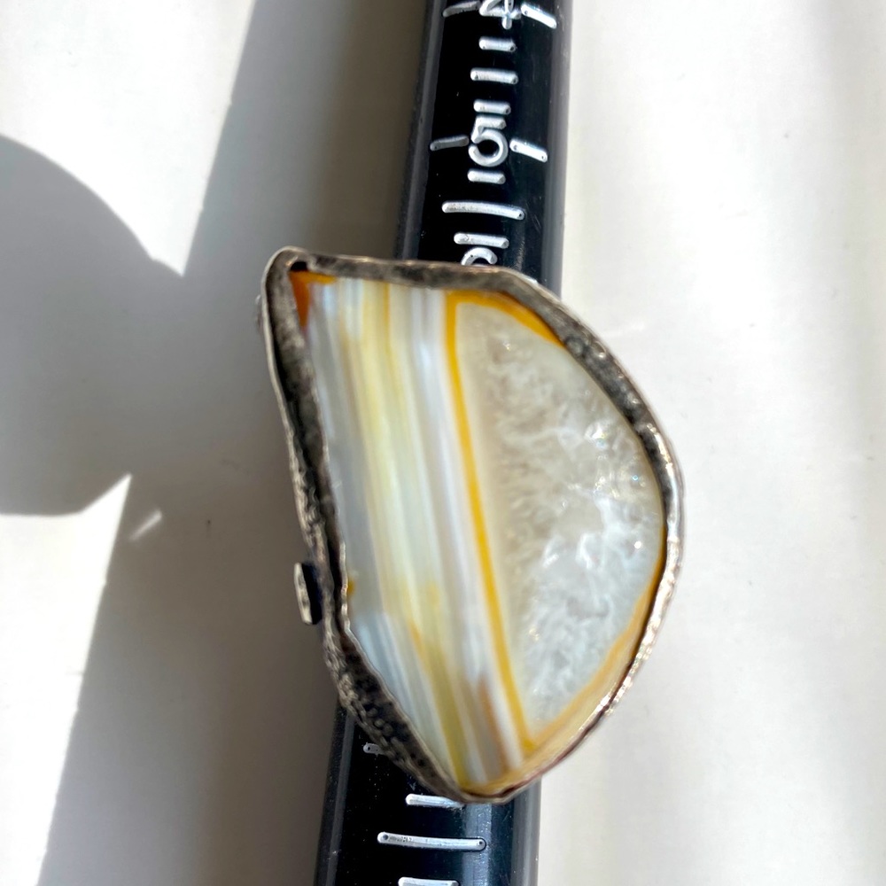 Sterling Silver Stone Ring! Sz 8